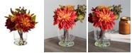 Nearly Natural Dahlia and Mum w/Vase Arrangement